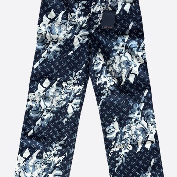 Louis Vuitton Blue Floral Monogram Jeans - Picture 1 of 8